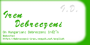 iren debreczeni business card